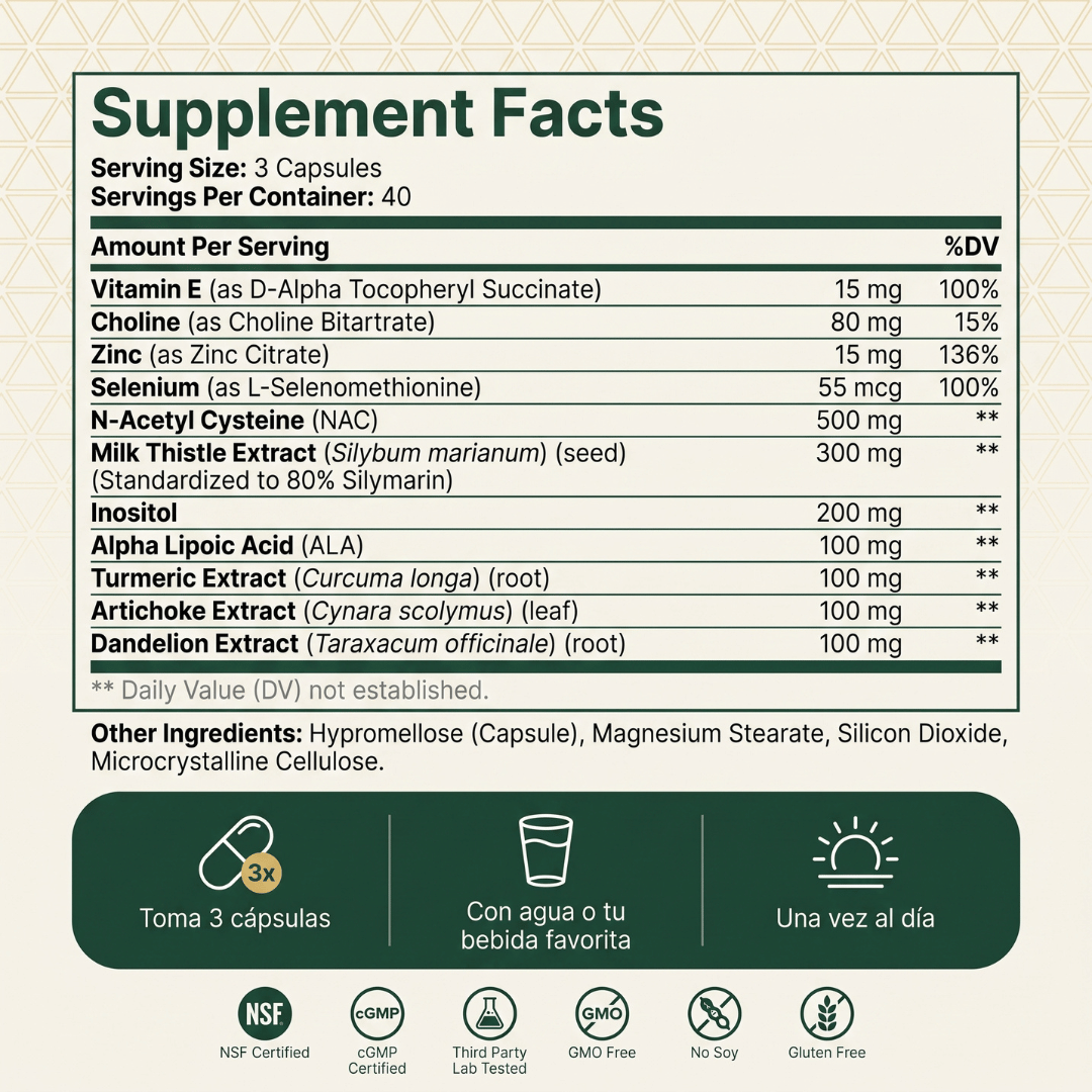 Limpia, Protege y Fortalece Tu Hígado con Cutiva Labs Liver Support